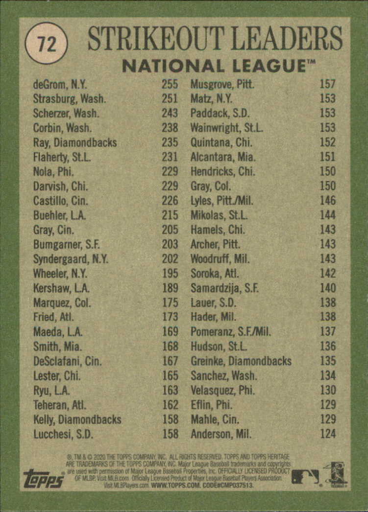 2020 Topps Heritage Baseball Part 1 Main Set Cards #1-#250 Rookies and Veterans - Picture 139 of 485