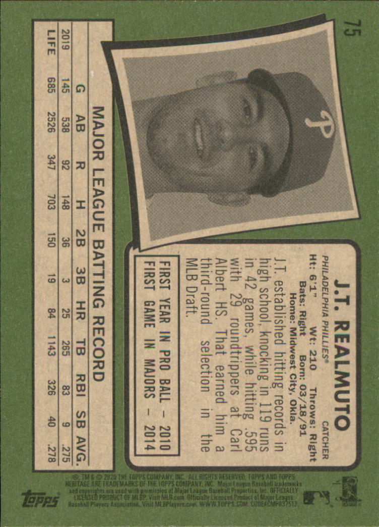 2020 Topps Heritage Baseball Part 1 Main Set Cards #1-#250 Rookies and Veterans - Picture 145 of 485