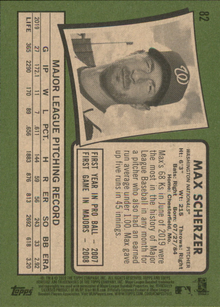 2020 Topps Heritage Baseball Part 1 Main Set Cards #1-#250 Rookies and Veterans - Picture 159 of 485