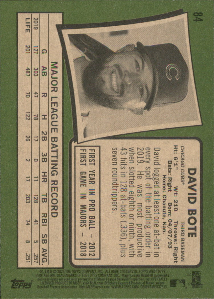 2020 Topps Heritage Baseball Part 1 Main Set Cards #1-#250 Rookies and Veterans - Picture 163 of 485