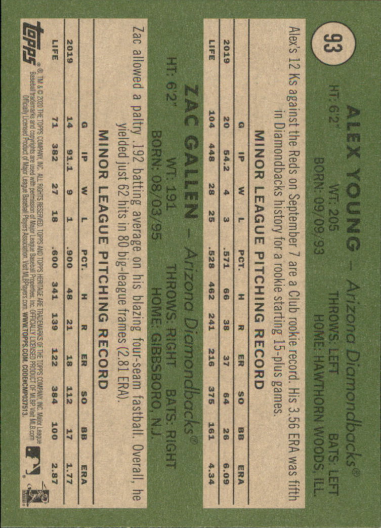 2020 Topps Heritage Baseball Part 1 Main Set Cards #1-#250 Rookies and Veterans - Picture 181 of 485