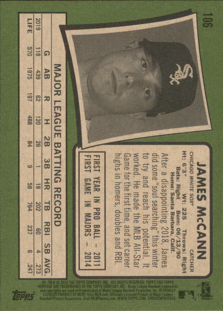 2020 Topps Heritage Baseball Part 1 Main Set Cards #1-#250 Rookies and Veterans - Picture 207 of 485