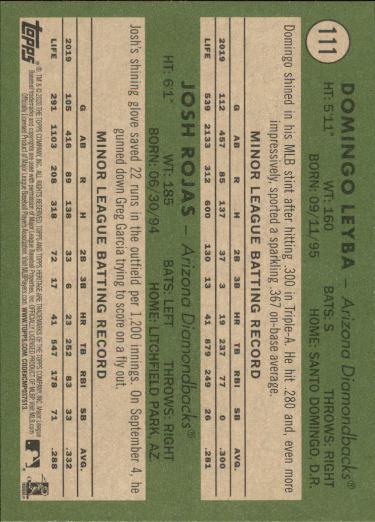 2020 Topps Heritage Baseball Part 1 Main Set Cards #1-#250 Rookies and Veterans - Picture 217 of 485