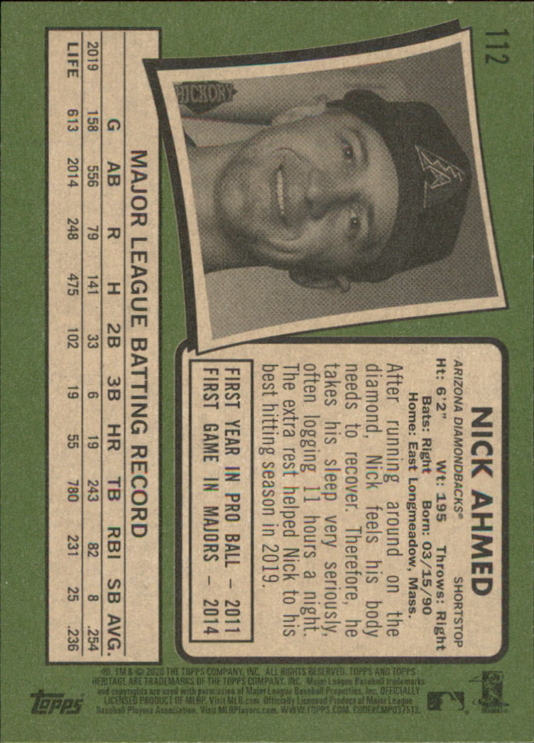 2020 Topps Heritage Baseball Part 1 Main Set Cards #1-#250 Rookies and Veterans - Picture 219 of 485