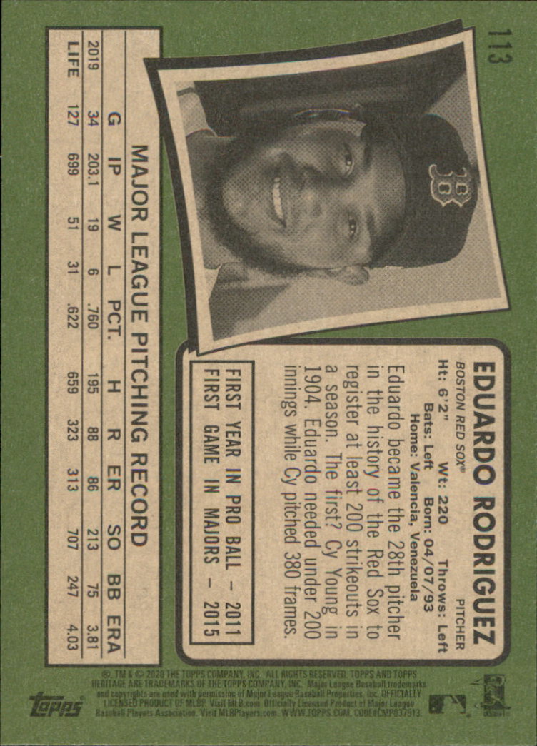 2020 Topps Heritage Baseball Part 1 Main Set Cards #1-#250 Rookies and Veterans - Picture 221 of 485