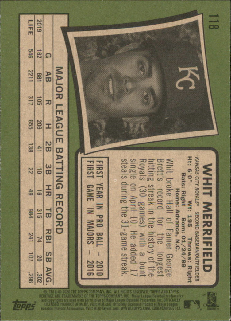 2020 Topps Heritage Baseball Part 1 Main Set Cards #1-#250 Rookies and Veterans - Picture 231 of 485