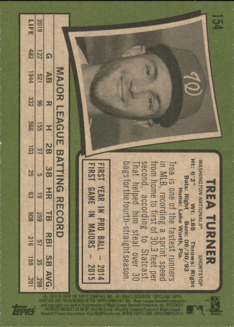 2020 Topps Heritage Baseball Part 1 Main Set Cards #1-#250 Rookies and Veterans - Picture 301 of 485