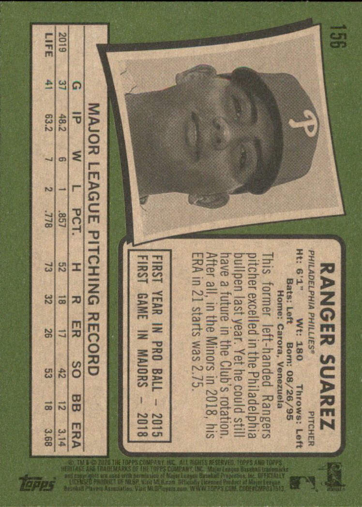 2020 Topps Heritage Baseball Part 1 Main Set Cards #1-#250 Rookies and Veterans - Picture 305 of 485