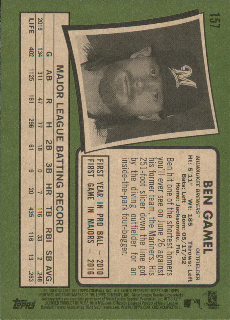 2020 Topps Heritage Baseball Part 1 Main Set Cards #1-#250 Rookies and Veterans - Picture 307 of 485