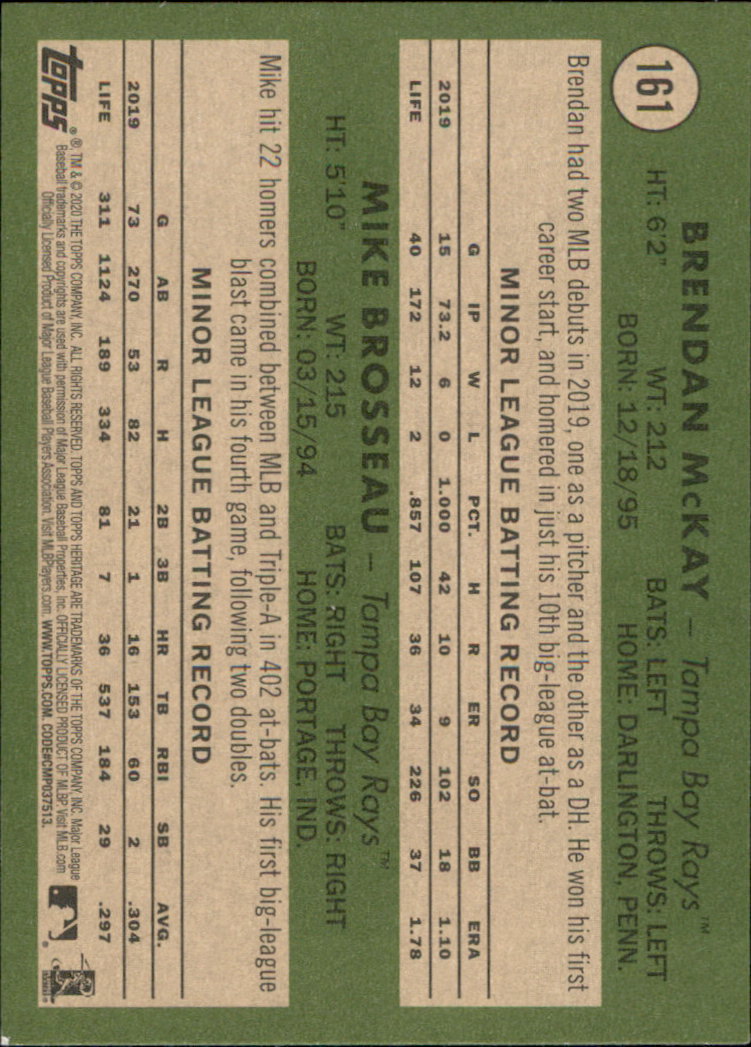 2020 Topps Heritage Baseball Part 1 Main Set Cards #1-#250 Rookies and Veterans - Picture 315 of 485