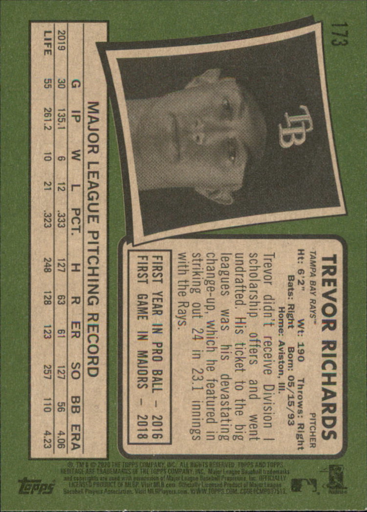 2020 Topps Heritage Baseball Part 1 Main Set Cards #1-#250 Rookies and Veterans - Picture 337 of 485