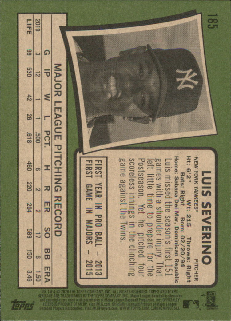 2020 Topps Heritage Baseball Part 1 Main Set Cards #1-#250 Rookies and Veterans - Picture 361 of 485
