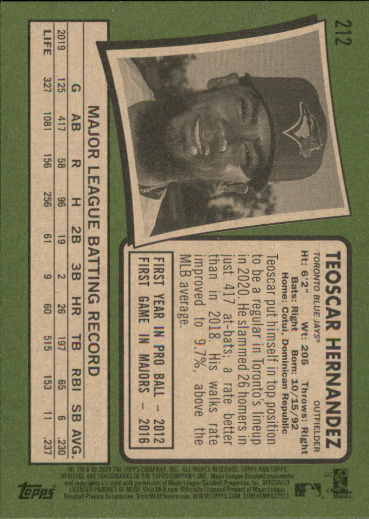 2020 Topps Heritage Baseball Part 1 Main Set Cards #1-#250 Rookies and Veterans - Picture 415 of 485