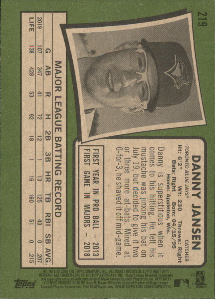 2020 Topps Heritage Baseball Part 1 Main Set Cards #1-#250 Rookies and Veterans - Picture 427 of 485