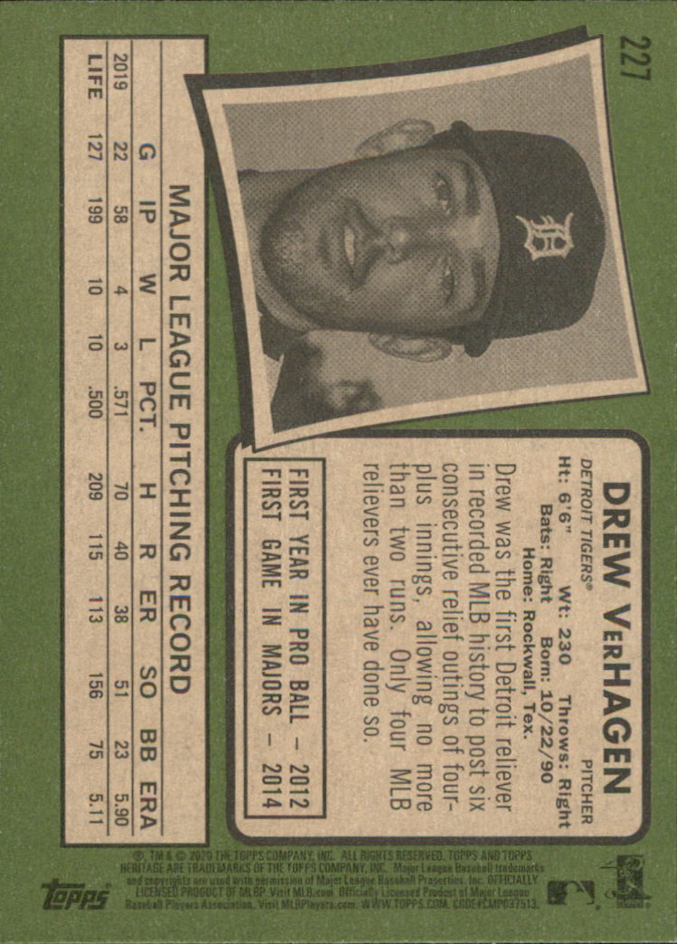 2020 Topps Heritage Baseball Part 1 Main Set Cards #1-#250 Rookies and Veterans - Picture 443 of 485