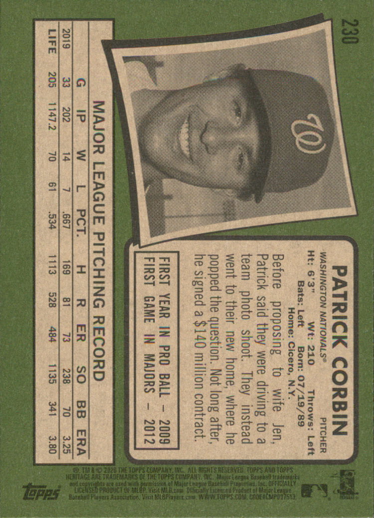 2020 Topps Heritage Baseball Part 1 Main Set Cards #1-#250 Rookies and Veterans - Picture 449 of 485