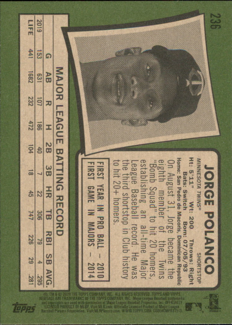 2020 Topps Heritage Baseball Part 1 Main Set Cards #1-#250 Rookies and Veterans - Picture 457 of 485