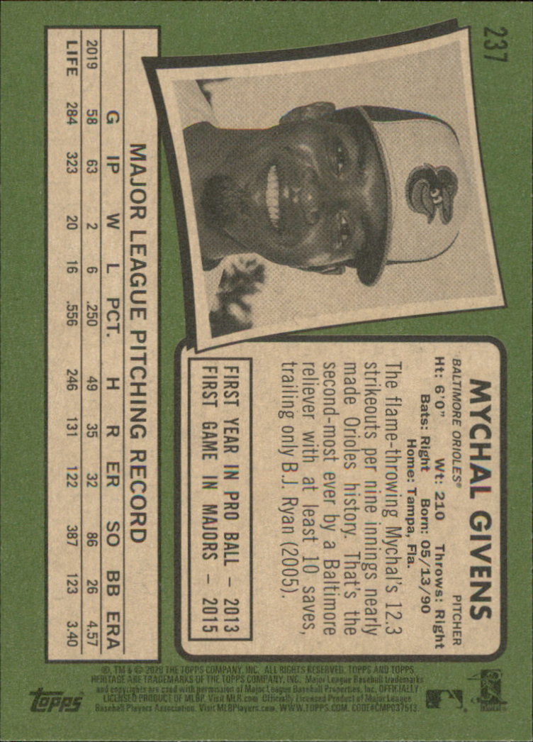 2020 Topps Heritage Baseball Part 1 Main Set Cards #1-#250 Rookies and Veterans - Picture 459 of 485