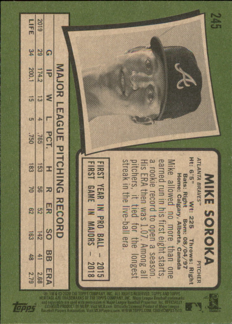 2020 Topps Heritage Baseball Part 1 Main Set Cards #1-#250 Rookies and Veterans - Picture 475 of 485