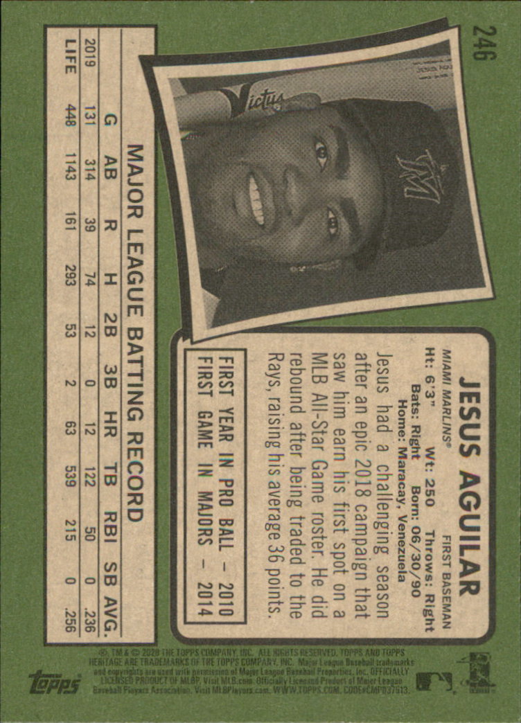 2020 Topps Heritage Baseball Part 1 Main Set Cards #1-#250 Rookies and Veterans - Picture 477 of 485