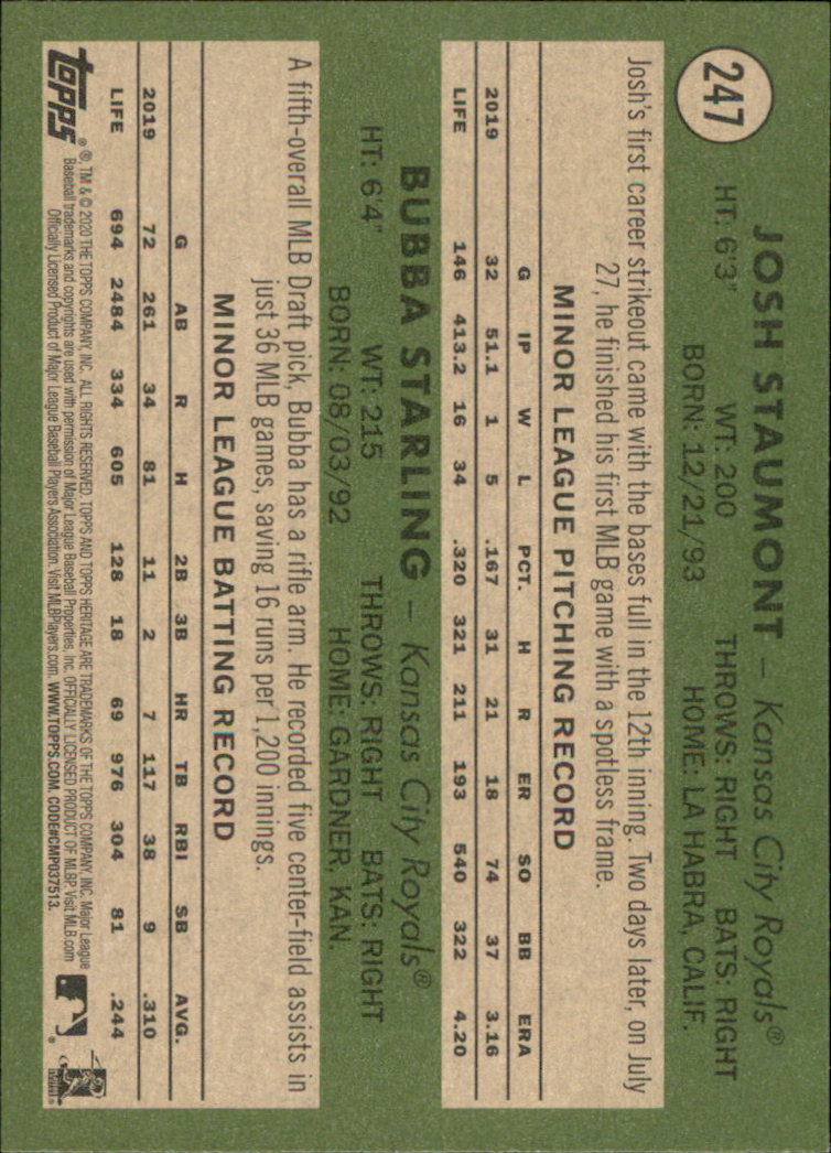 2020 Topps Heritage Baseball Part 1 Main Set Cards #1-#250 Rookies and Veterans - Picture 479 of 485