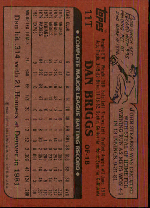 1982 Topps Traded Baseball Card Pick - Picture 19 of 215