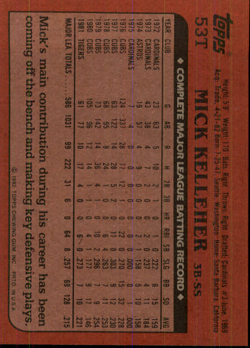 1982 Topps Traded Baseball Card Pick - Picture 93 of 215
