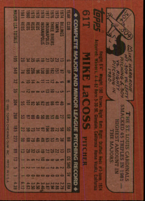 1982 Topps Traded Baseball Card Pick - Picture 103 of 215