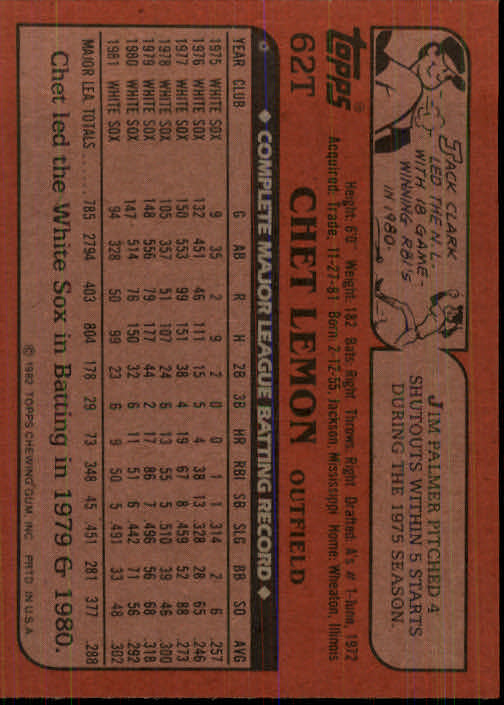 1982 Topps Traded Baseball Card Pick - Picture 105 of 215
