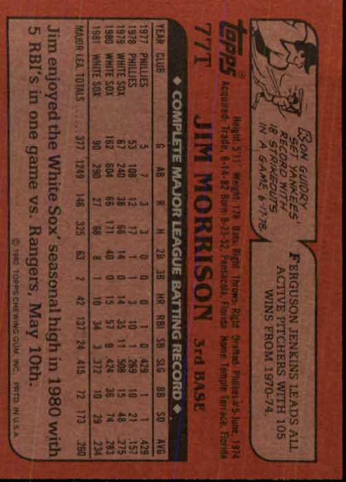 1982 Topps Traded Baseball Card Pick - Picture 129 of 215