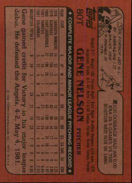 1982 Topps Traded Baseball Card Pick - Picture 135 of 215