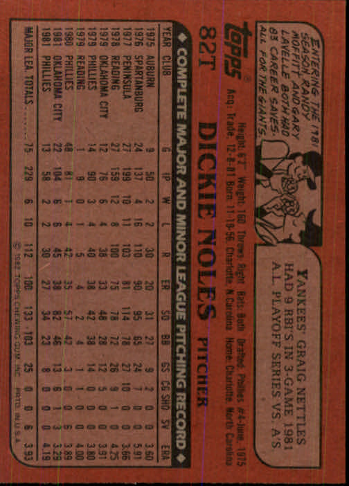 1982 Topps Traded Baseball Card Pick - Picture 139 of 215