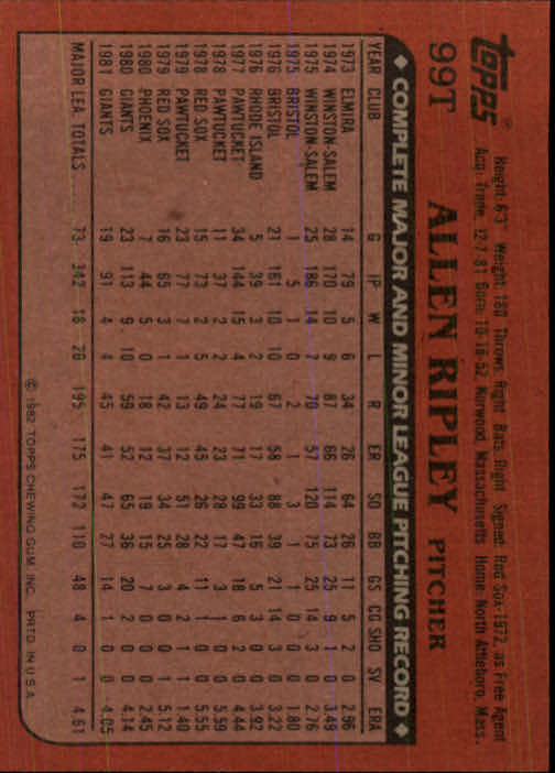 1982 Topps Traded Baseball Card Pick - Picture 167 of 215