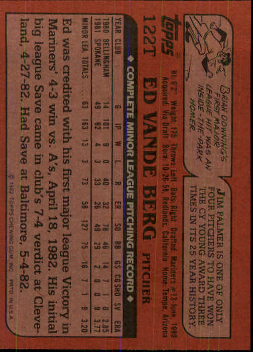 1982 Topps Traded Baseball Card Pick - Picture 197 of 215