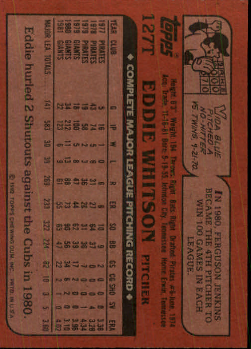 1982 Topps Traded Baseball Card Pick - Picture 205 of 215