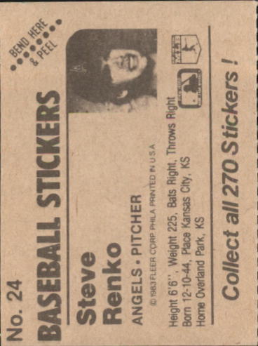 B1255- 1983 Fleer Stickers Baseball Card #s 1-200 -You Pick- 15+ FREE US SHIP - Picture 19 of 231