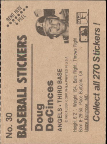 B1255- 1983 Fleer Stickers Baseball Card #s 1-200 -You Pick- 15+ FREE US SHIP - Picture 23 of 231