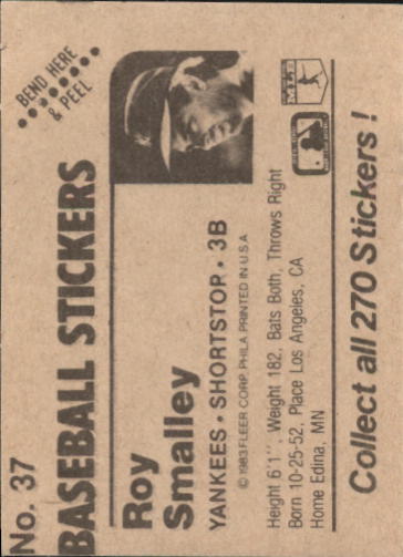 B1255- 1983 Fleer Stickers Baseball Card #s 1-200 -You Pick- 15+ FREE US SHIP - Picture 29 of 231