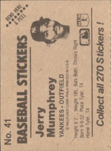 B1255- 1983 Fleer Stickers Baseball Card #s 1-200 -You Pick- 15+ FREE US SHIP - Picture 35 of 231