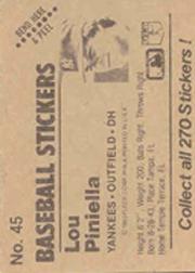 B1255- 1983 Fleer Stickers Baseball Card #s 1-200 -You Pick- 15+ FREE US SHIP - Picture 41 of 231