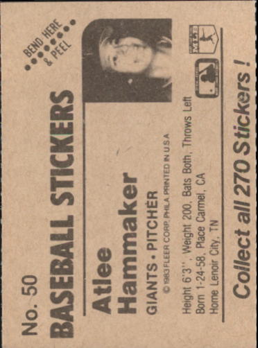 B1255- 1983 Fleer Stickers Baseball Card #s 1-200 -You Pick- 15+ FREE US SHIP - Picture 51 of 231