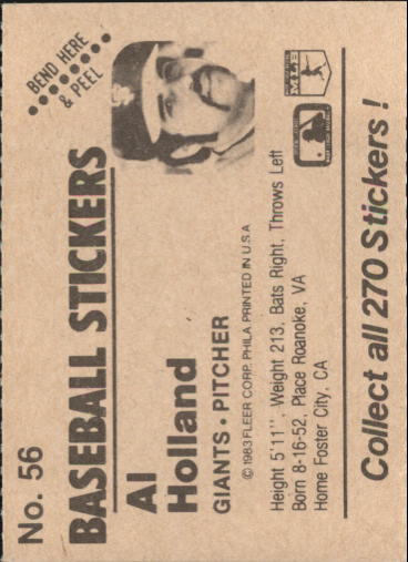 B1255- 1983 Fleer Stickers Baseball Card #s 1-200 -You Pick- 15+ FREE US SHIP - Picture 57 of 231