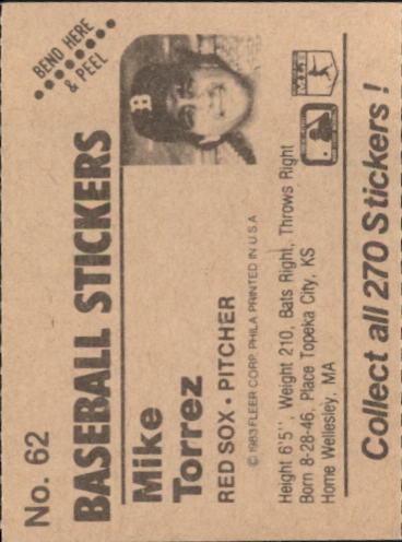 B1255- 1983 Fleer Stickers Baseball Card #s 1-200 -You Pick- 15+ FREE US SHIP - Picture 67 of 231