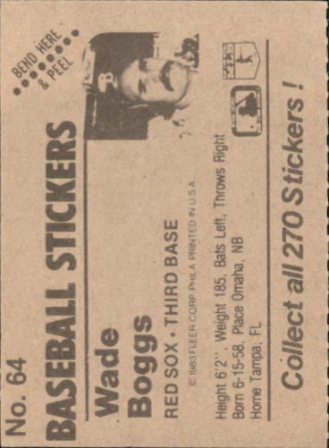 B1255- 1983 Fleer Stickers Baseball Card #s 1-200 -You Pick- 15+ FREE US SHIP - Picture 69 of 231