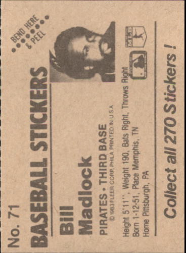 B1255- 1983 Fleer Stickers Baseball Card #s 1-200 -You Pick- 15+ FREE US SHIP - Picture 79 of 231