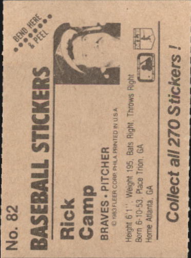 B1255- 1983 Fleer Stickers Baseball Card #s 1-200 -You Pick- 15+ FREE US SHIP - Picture 93 of 231