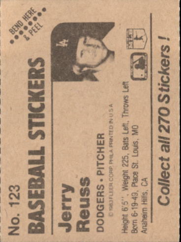 B1255- 1983 Fleer Stickers Baseball Card #s 1-200 -You Pick- 15+ FREE US SHIP - Picture 147 of 231