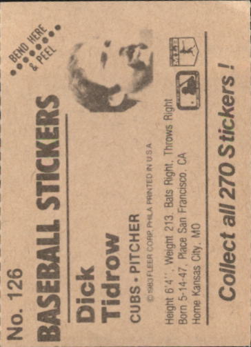 B1255- 1983 Fleer Stickers Baseball Card #s 1-200 -You Pick- 15+ FREE US SHIP - Picture 151 of 231