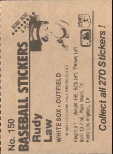 B1255- 1983 Fleer Stickers Baseball Card #s 1-200 -You Pick- 15+ FREE US SHIP - Picture 177 of 231