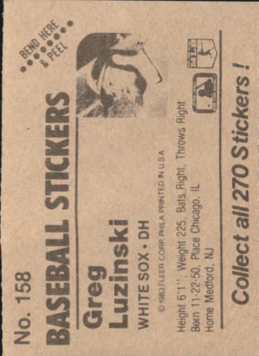 B1255- 1983 Fleer Stickers Baseball Card #s 1-200 -You Pick- 15+ FREE US SHIP - Picture 183 of 231